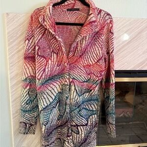 Peruvian collection,  prima cotton Colorful Patterned Knit Cardigan